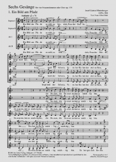 Weltliche Musik für Frauenchor a cappella von Josef Gabriel Rheinberger (Download) 