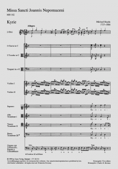 Missa Sancti Joannis Nepomuceni MH182 (Johann Michael Haydn) 