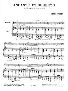 Andante et Scherzo Op. 44 von Henri Busser für Trompete in C oder B und Klavier im Alle Noten Shop kaufen
