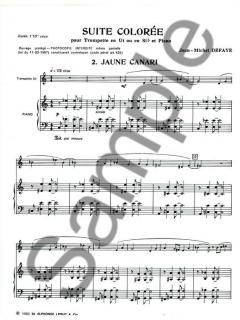Suite Coloree Nr. 2: Jaune Canari von Jean-Michel Defaye für Trompete in C oder B und Klavier im Alle Noten Shop kaufen