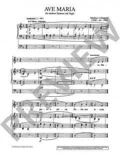 Ave Maria für mittlere Stimme und Orgel von Lehmann,Markus (Download) 