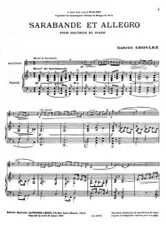 Sarabande et Allegro von Gabriel Grovlez für Oboe und Klavier im Alle Noten Shop kaufen