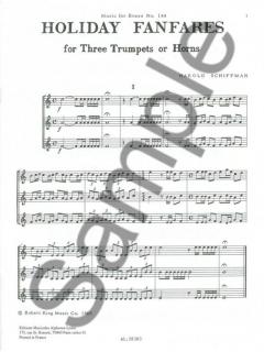 Holiday Fanfare von Ernst Schiffmann für 3 Hörner