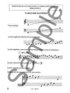 Exercices De Lecture Pour La Formation Musicale Vol. 2 Debutant 2 von Succari 