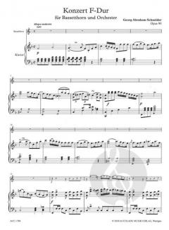 Bassetthornkonzert F-Dur op. 90 von Georg Abraham Schneider 