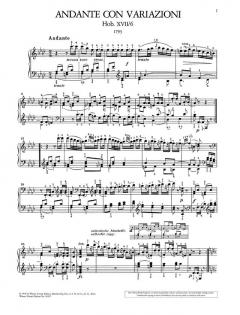 Andante con Variazioni f-Moll Hob. XVII:6 von Joseph Haydn 