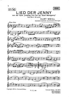 Lied der Jenny von Kurt Weill 
