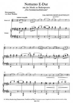 Notturno E-Dur op. 61/7 von Felix Mendelssohn Bartholdy für Horn und Klavier