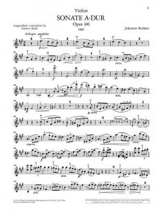 Sonate A-Dur op. 100 von Johannes Brahms 