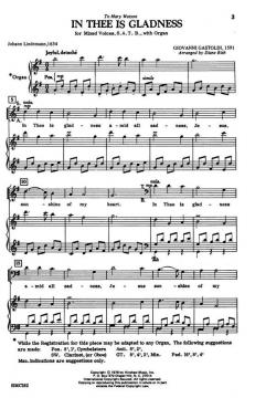 In Thee Is Gladness von Giovanni Giacomo Gastoldi 