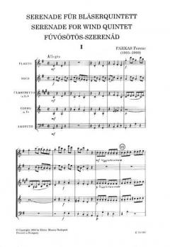 Serenade for Wind Quintet (Ferenc Farkas) 