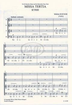 Missa tertia For mixed voices (Miklos Kocsar) 