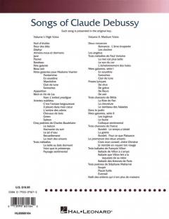 Songs Of Claude Debussy Vol.1 von Claude Debussy 