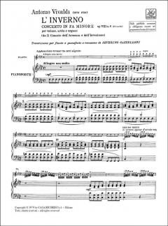 Winter from the Four Seasons Flute Piano Reduction RV297 von Antonio Vivaldi 