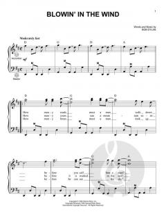 Blowin' In The Wind von Bob Dylan (Download) 