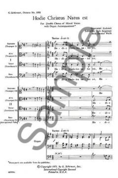 Hodie Christus Natus Est Organ (Giovanni Gabrieli) 