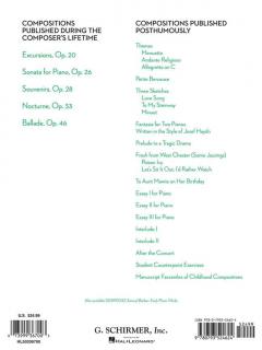Complete Piano Music Of Samuel Barber 
