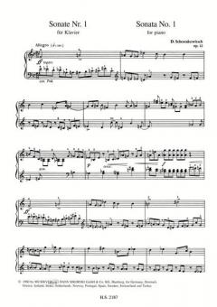 Sonata Nr. 1 op. 12 von Dmitri Schostakowitsch für Klavier im Alle Noten Shop kaufen