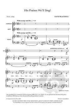His Praises We'll Sing von David Blackwell (Download) 