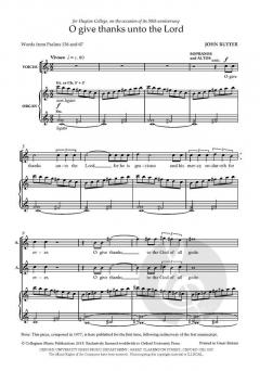 O Give Thanks Unto The Lord von John Rutter (Download) 