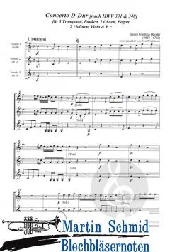 Concerto D-Dur (nach HWV331 und 348) von Georg Friedrich Händel 