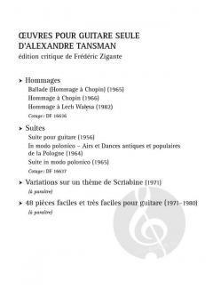 Œuvres pour guitare: Suites von Alexandre Tansman 