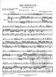 6 Sonatas Vol. 1 von Johann Ernst Galliard 