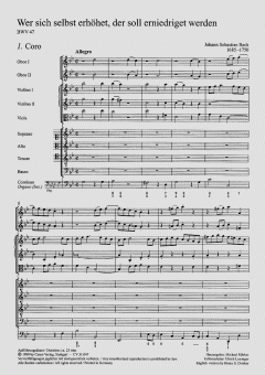 Wer sich selbst erhöhet, der soll erniedriget werden von Johann Sebastian Bach (Download) 