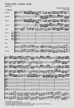 Ärgre dich, o Seele, nicht BWV 186a von Johann Sebastian Bach (Download) 