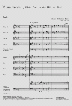 Missa brevis von Johann Nikolaus Bach (Download) 