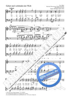 Gehet und verkündet der Welt von Max Reger (Download) 