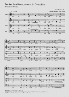 Danket dem Herrn, denn er ist freundlich (Friedrich Zipp) 