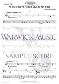 40 Progressive Melodic Studies for Brass von Corrado Maria Saglietti 