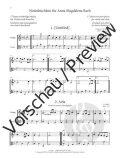 Notenbüchlein für Anna Magdalena Bach von Johann Sebastian Bach 