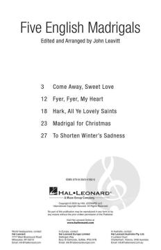 5 Englische Madrigale (Download) 