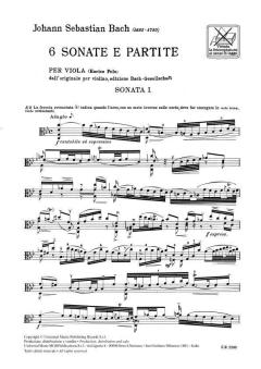 6 Sonate e Partite per Viola von Johann Sebastian Bach 