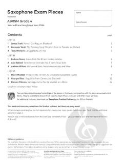 Saxophone Exam Pieces from 2026, ABRSM Grade 4 