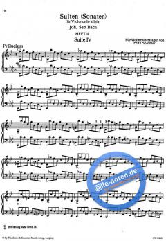 Suiten für Violoncello allein Band 2 von Johann Sebastian Bach 