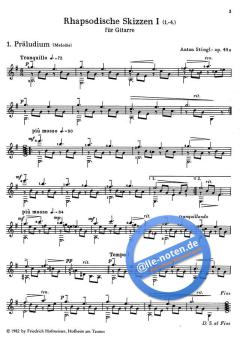 Rhapsodische Skizzen I-II, op. 49 von Anton Stingl 