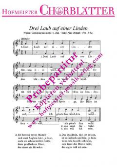 Drei Laub auf einer Linden 