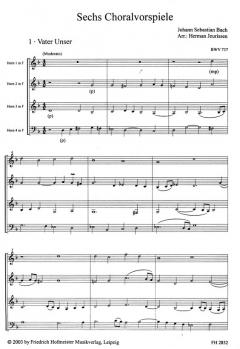 6 Choralvorspiele von Johann Sebastian Bach für Hornquartett
