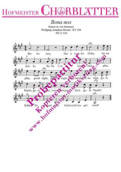 Bona nox (Kanon) KV 561 (W.A. Mozart) 