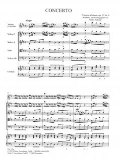 Concerto à cinque D-Dur op. 10/6 von Tomaso Giovanni Albinoni für Violine und Streichorchester im Alle Noten Shop kaufen