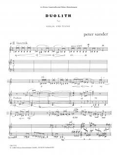 Duolith für Violine und Klavier von Peter Sander im Alle Noten Shop kaufen