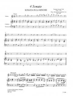 4 Sonaten für Violine und Bc. von Tommaso Vitali im Alle Noten Shop kaufen