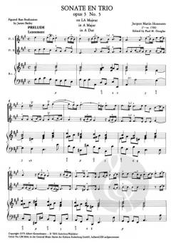 Sechs Sonaten op. 3 Heft 3 von Jacques-Martin Hotteterre 