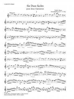 Six Duos faciles pour 2 Clarinettes 