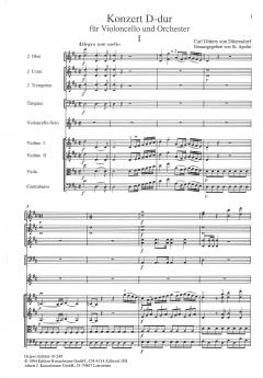 Konzert D-dur für Violoncello von Carl Ditters von Dittersdorf 