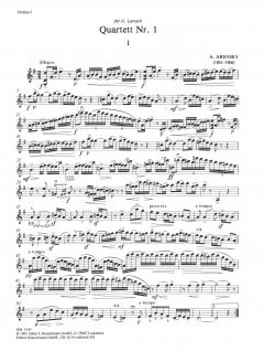 Quartett Nr. 1 op. 11 von Anton Arensky 