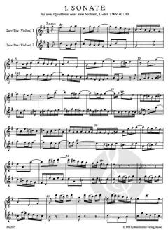 6 Sonaten op. 2 Heft 1 von Georg Philipp Telemann für zwei Flöten oder Violinen TWV 40:101-103 im Alle Noten Shop kaufen
